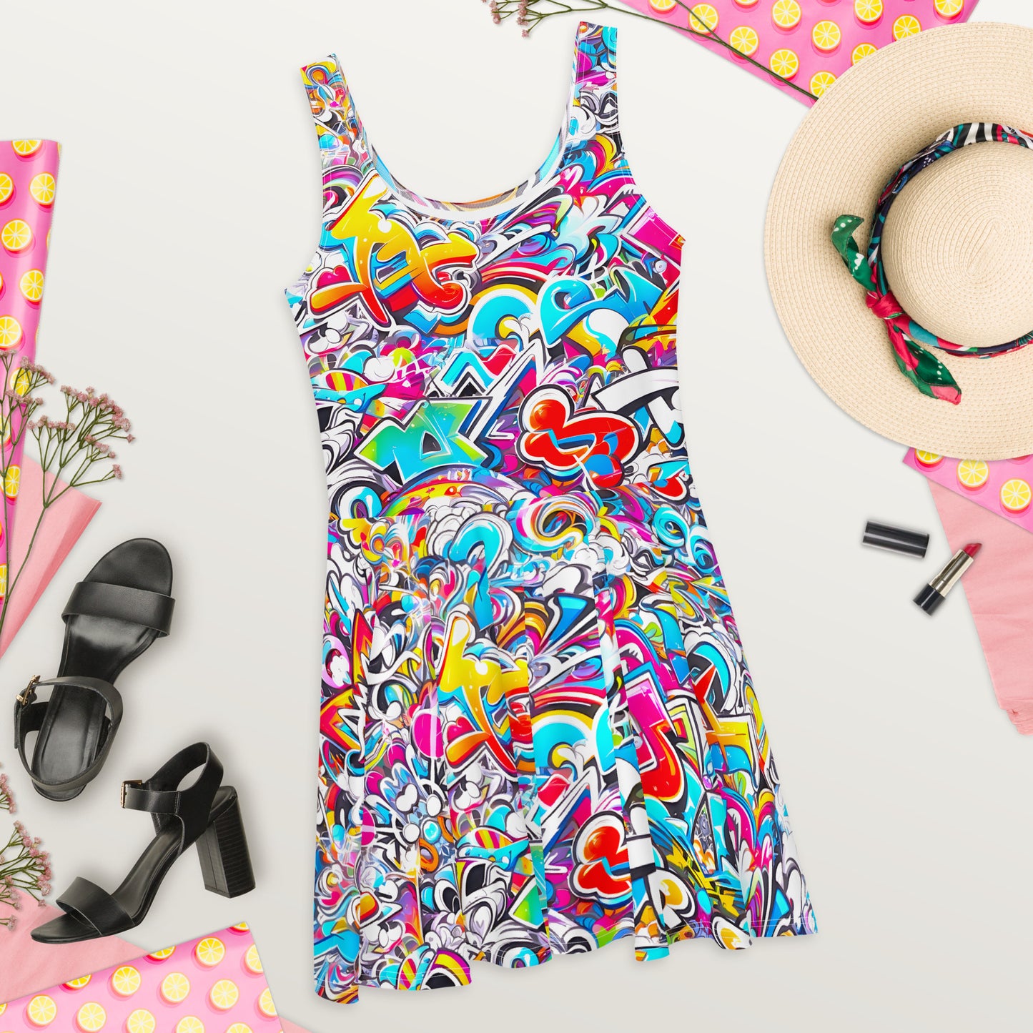 Colorful Graffiti Art Dress