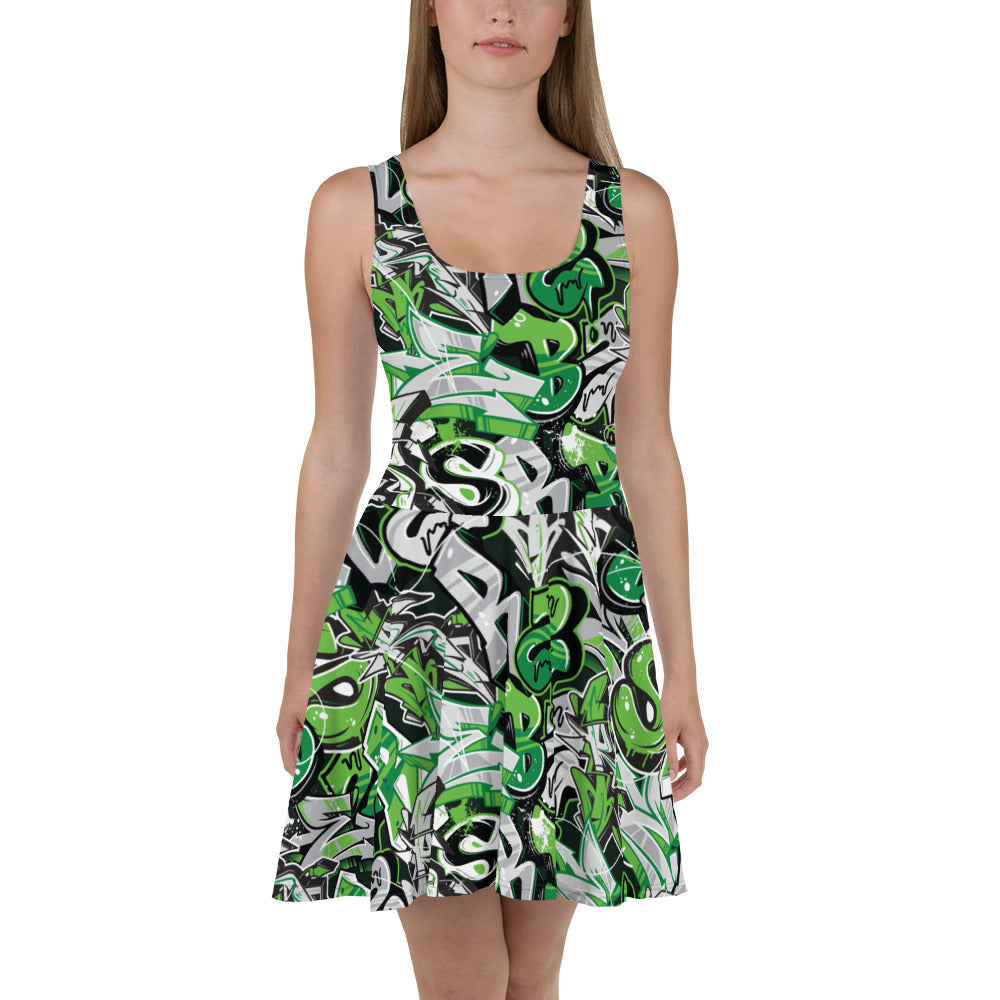 Green Graffiti Art Dress