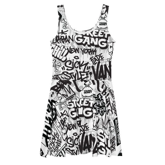 Black and White Graffiti Art Dress