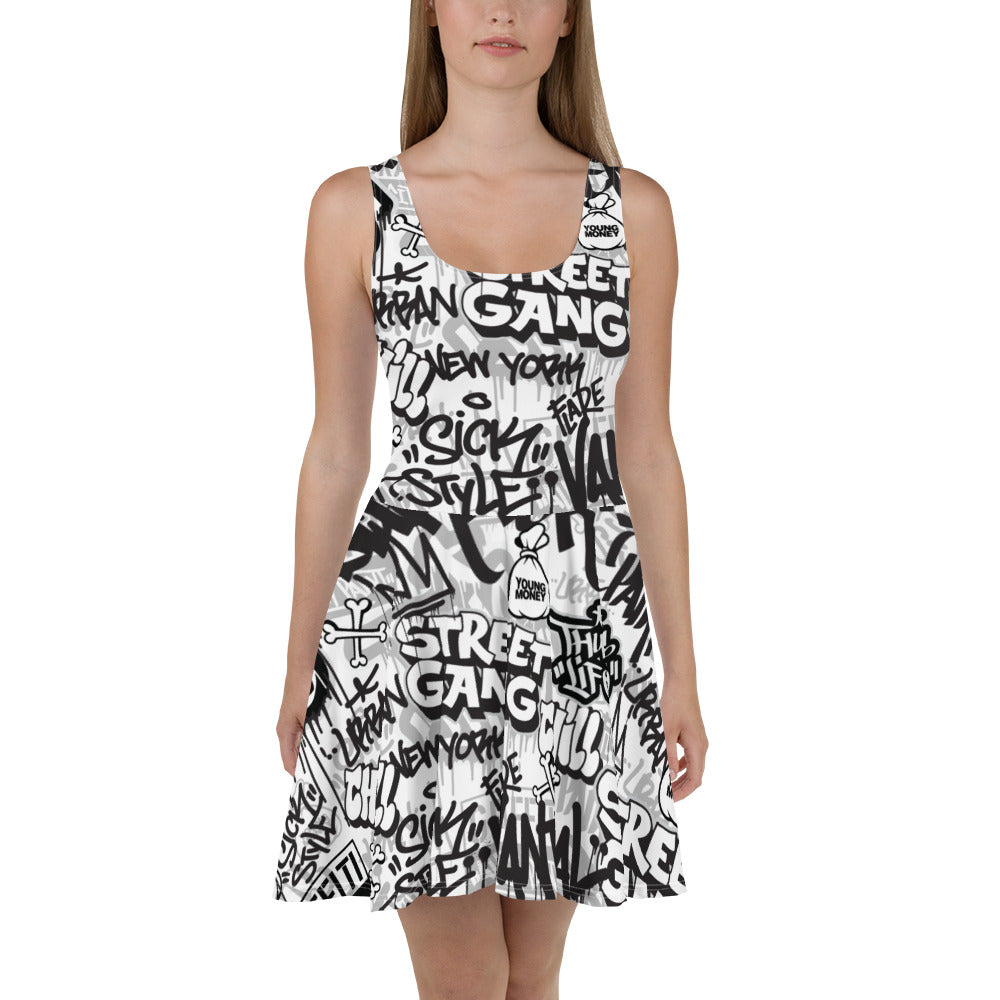 Black and White Graffiti Art Dress