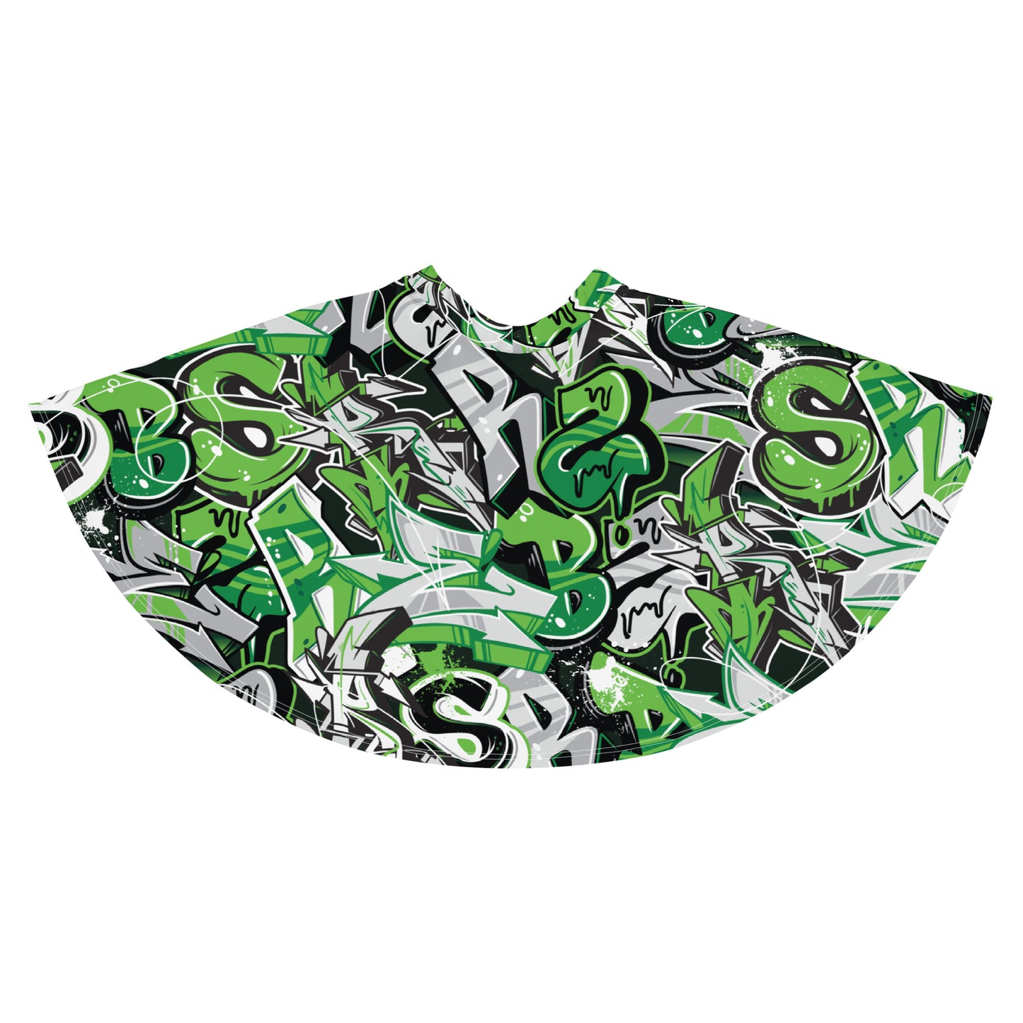 Green Graffiti Art Skirt