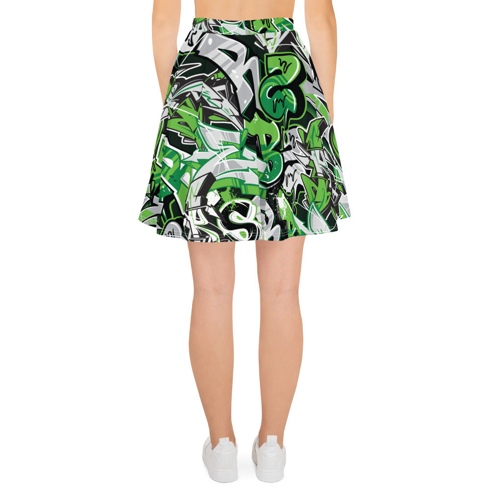 Green Graffiti Art Skirt