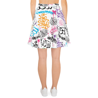 White Graffiti Art Skirt