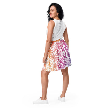 Positive Colorful Graffiti Art Skirt