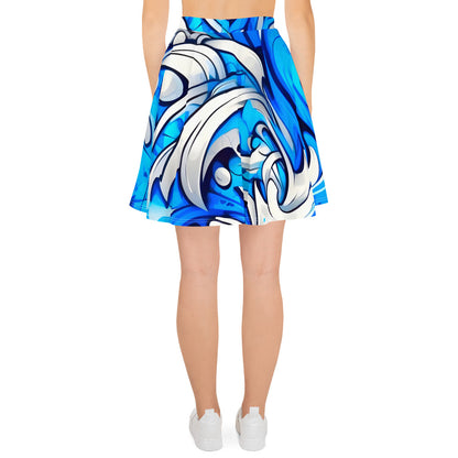 Blue Graffiti Art Skirt