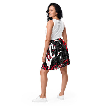 Black and Red Graffiti Art Skirt