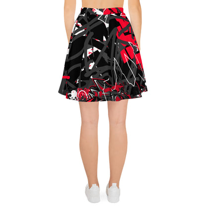 Black and Red Graffiti Art Skirt