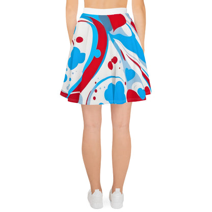 Cute Red and Blue Graffiti Skirt