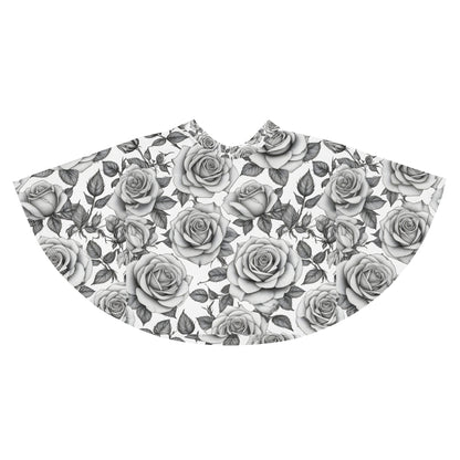 Black and White Roses Tattoo Style Skirt