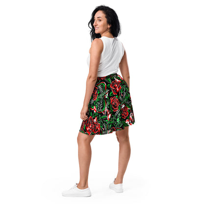 Rose and Bird Floral Skirt