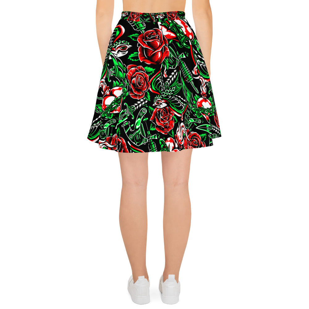 Rose and Bird Floral Skirt