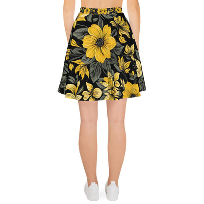 Black and Yellow Floral Skirt