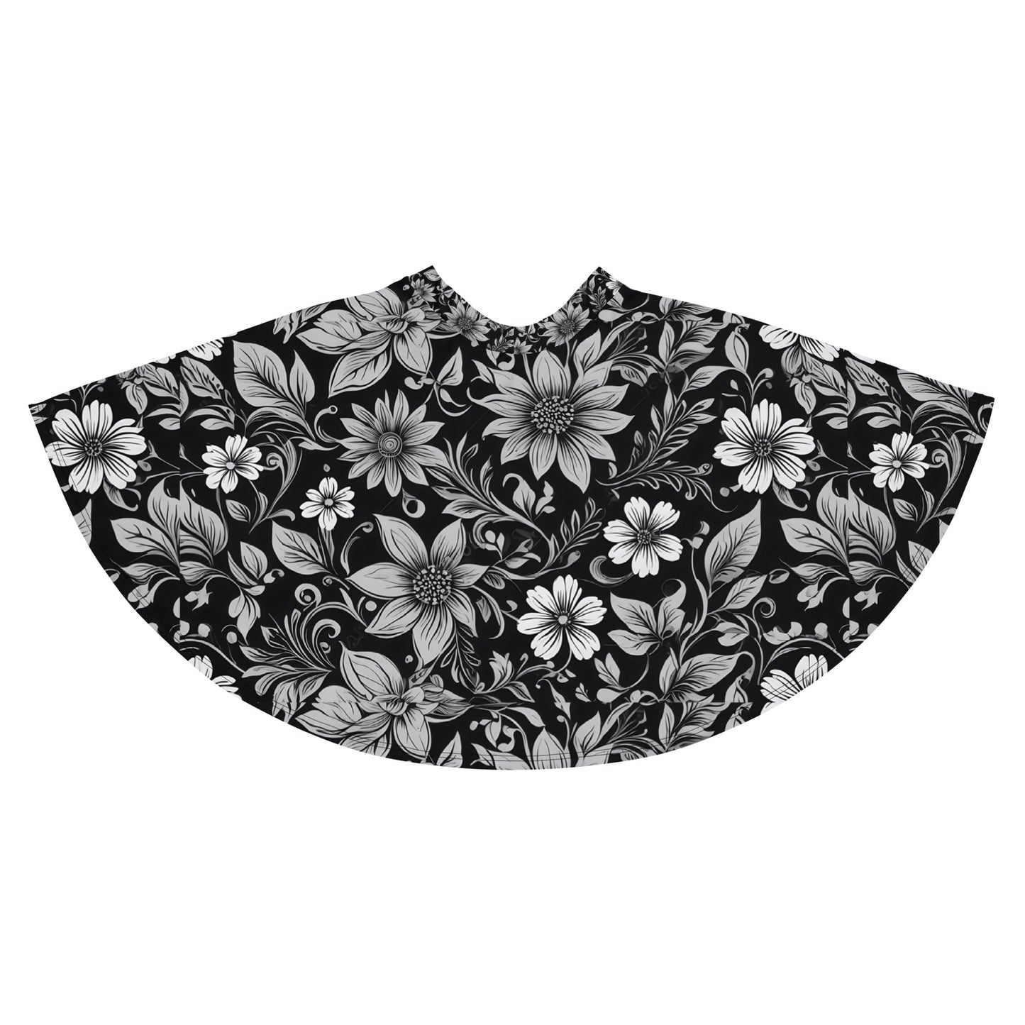 Black and White Floral Skirt