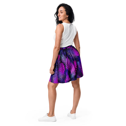 Purple Tropical Floral Skirt