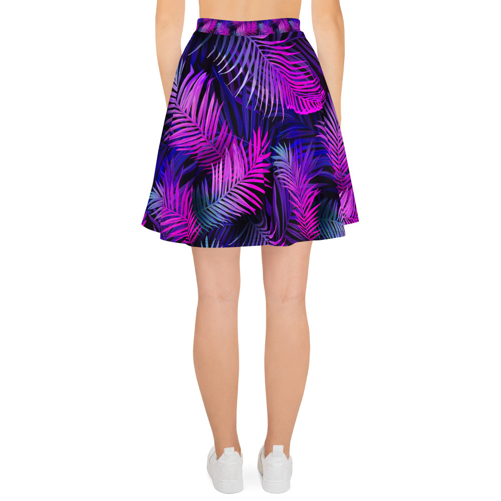 Purple Tropical Floral Skirt