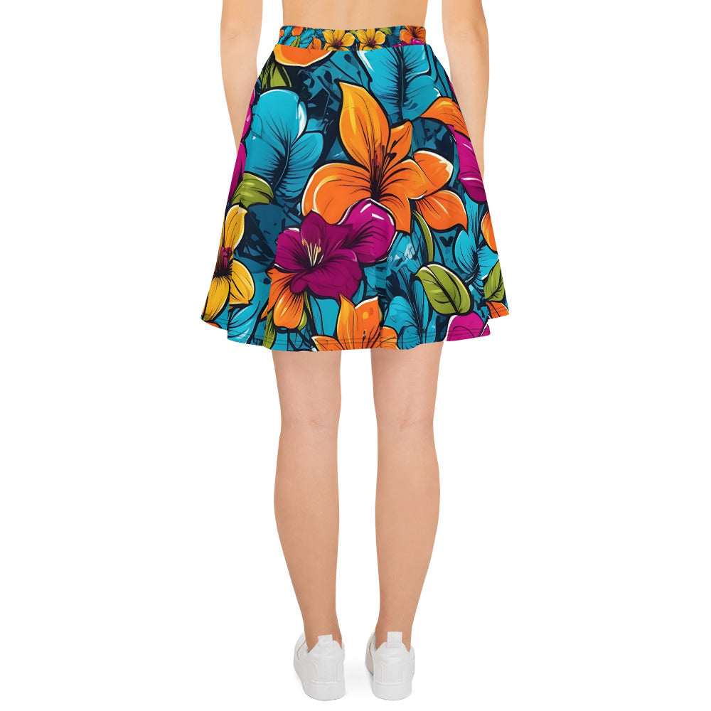 Colorful Flowers Floral Skirt