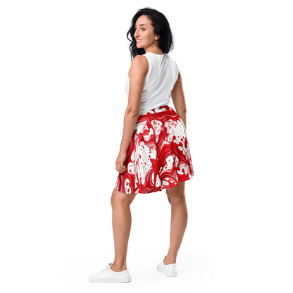 Red Paint Splash Art Skirt