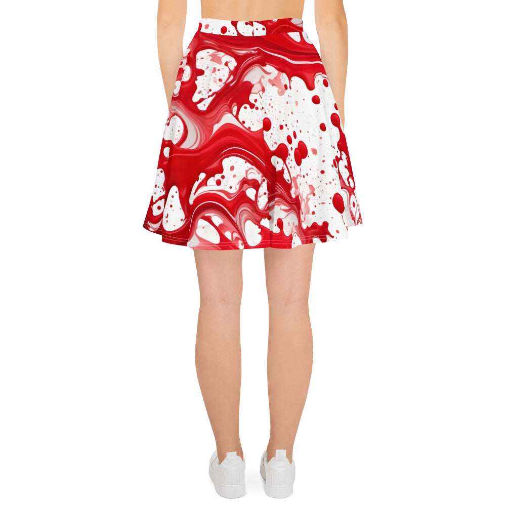 Red Paint Splash Art Skirt