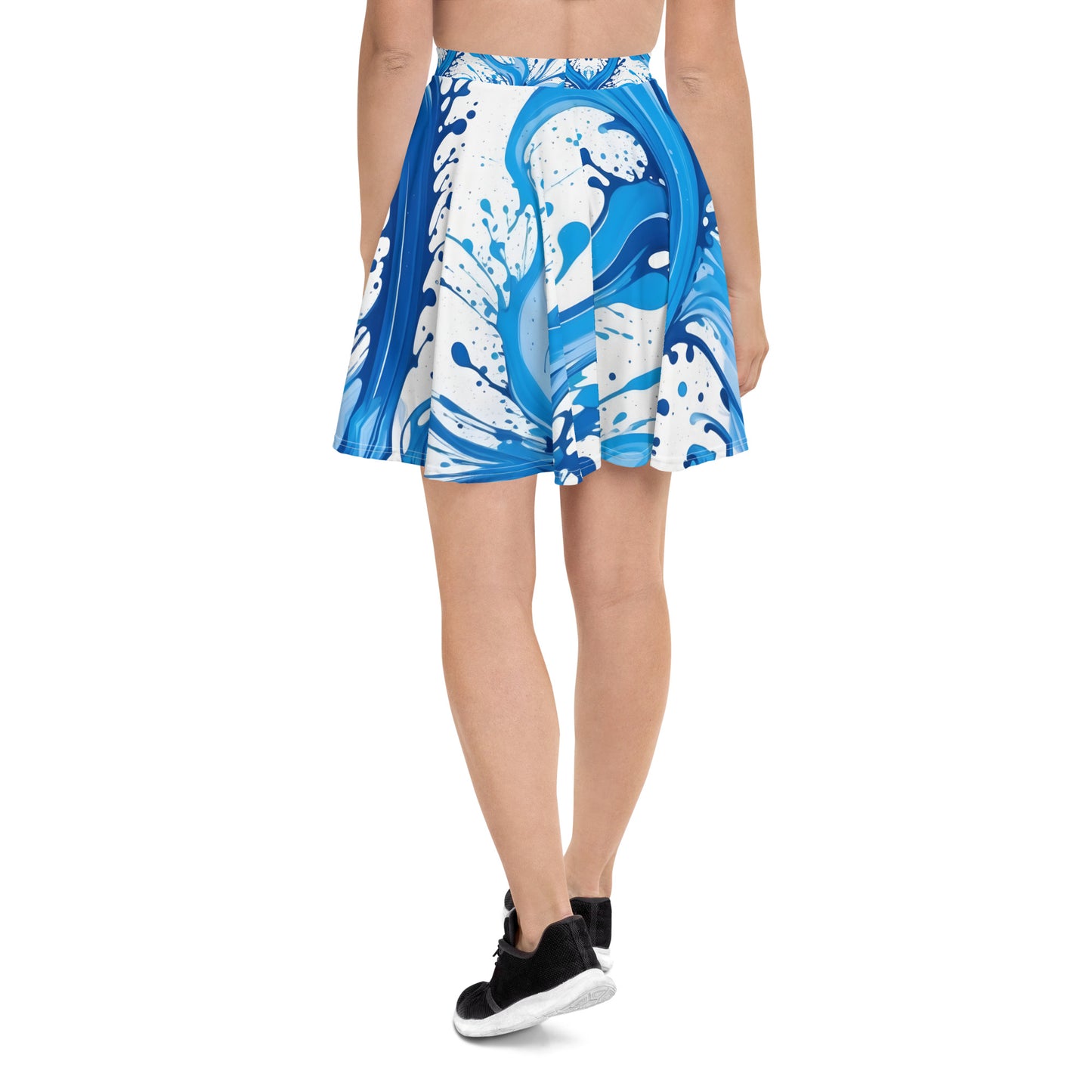 Blue Paint Splash Art Skirt