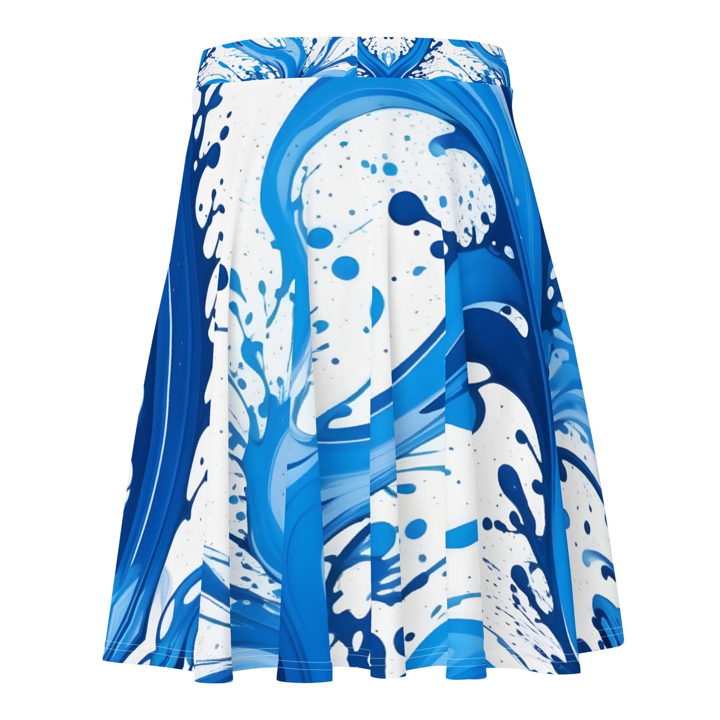 Blue Paint Splash Art Skirt