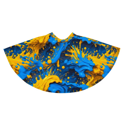 Blue and Yellow Splash Art Skirt