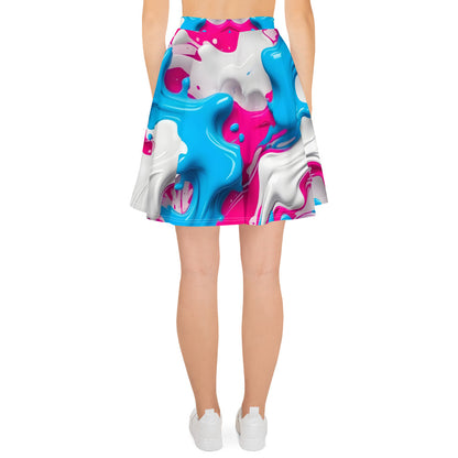 Blue and Pink Splash Art Skirt