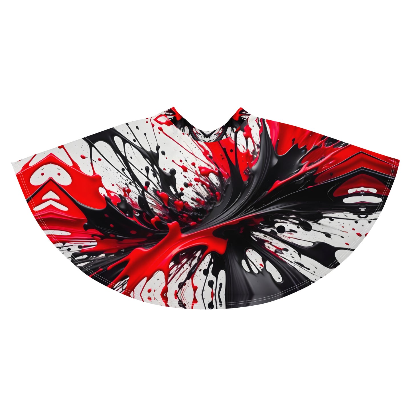 Red and Black Splash Art Skirt