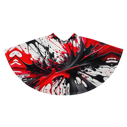 Red and Black Splash Art Skirt