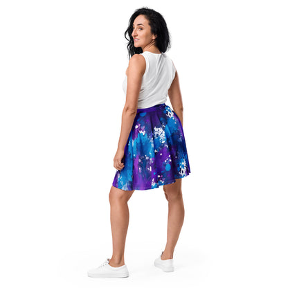 Blue and Purple Splash Art Skirt