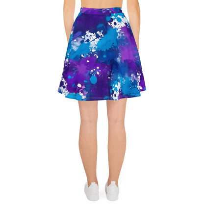 Blue and Purple Splash Art Skirt