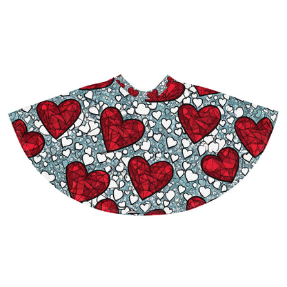 Red Hearts on White Skirt