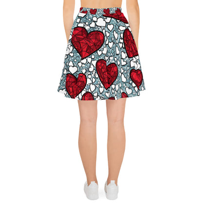 Red Hearts on White Skirt