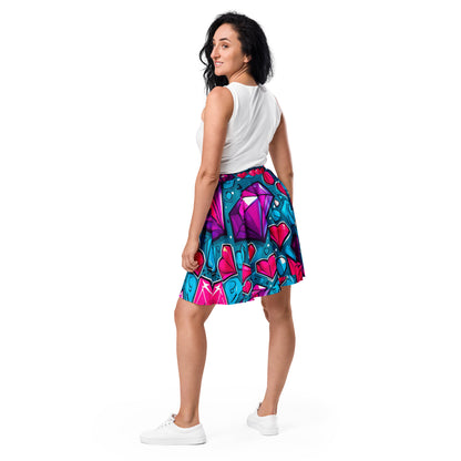 Colorful Diamond Hearts Skirt