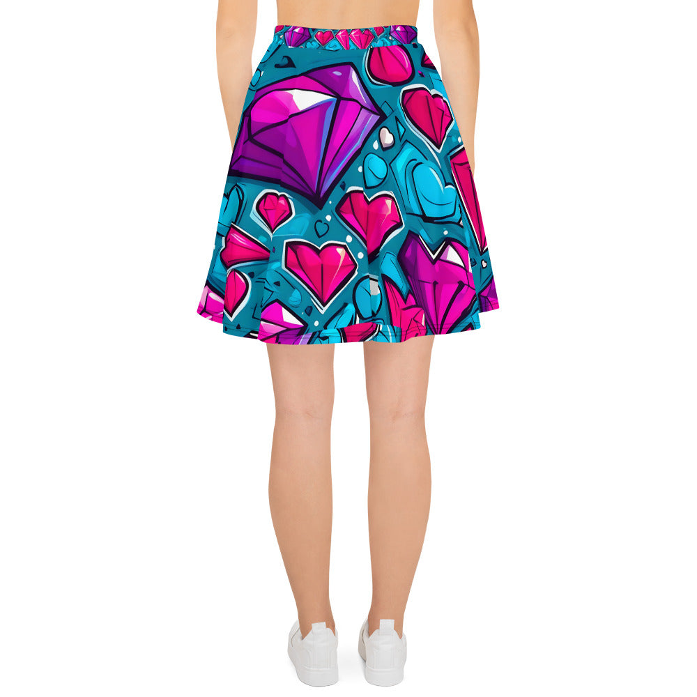 Colorful Diamond Hearts Skirt