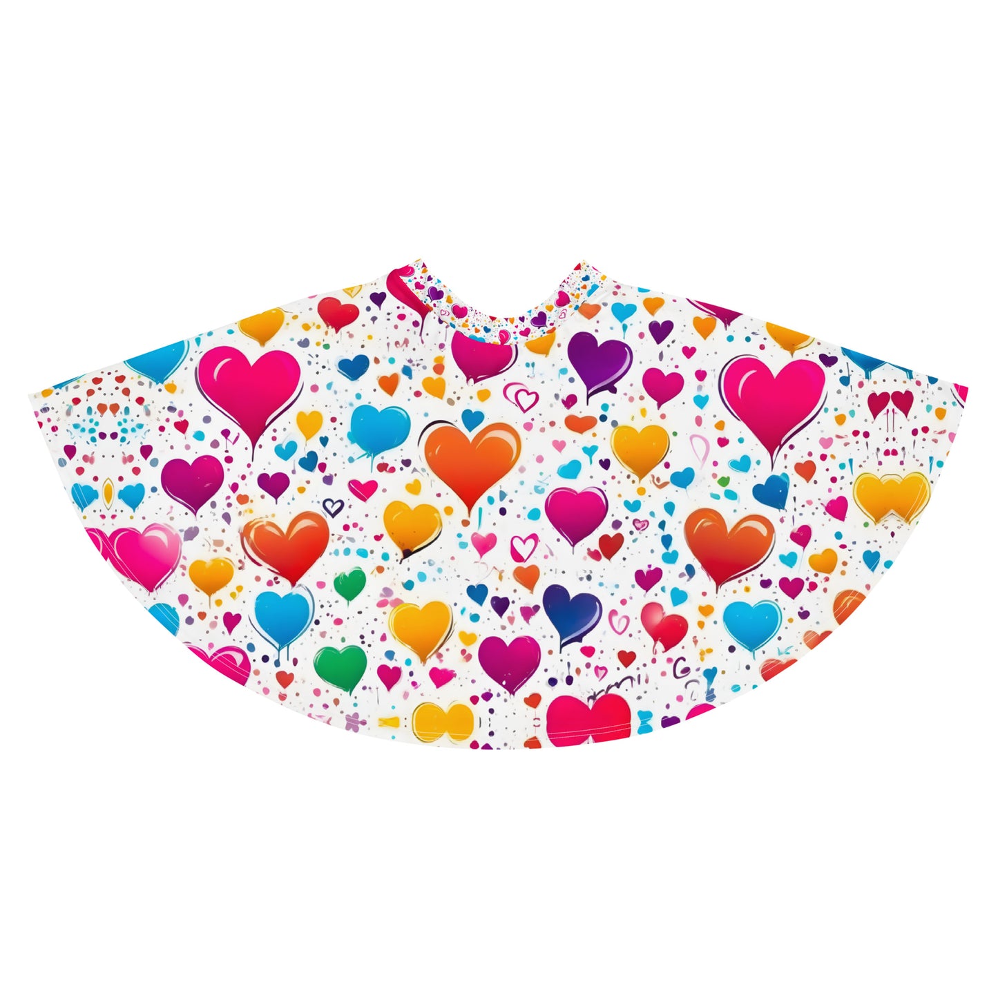 Colorful Hearts on White Skirt