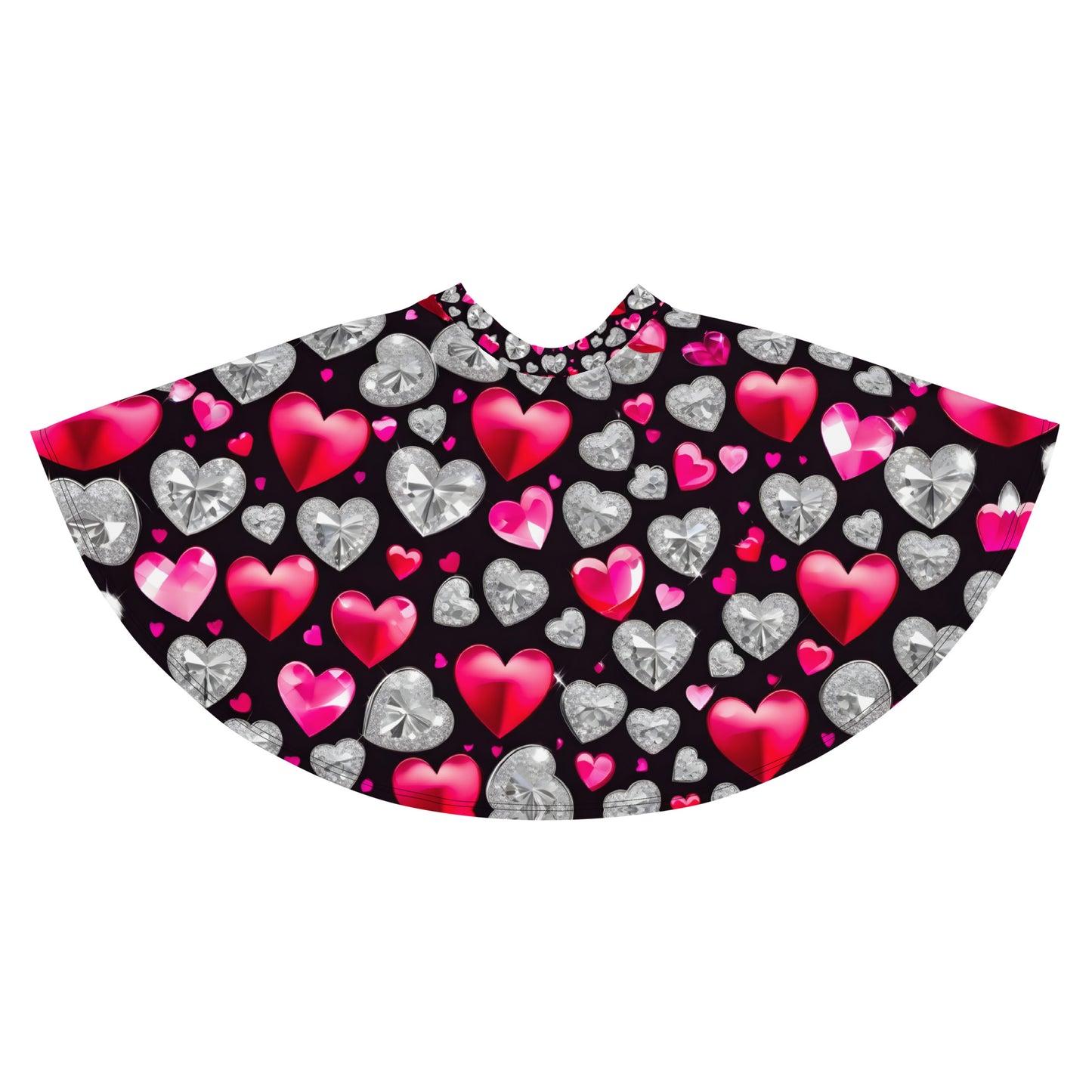 Hearts on Black Skirt