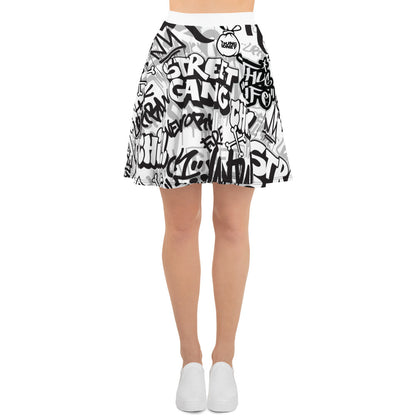 Black and White Graffiti Art Skirt