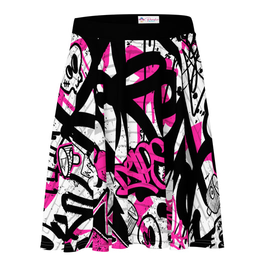 Pink Graffiti Art Skirt