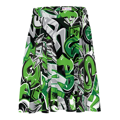 Green Graffiti Art Skirt