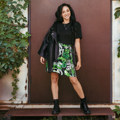 Green Graffiti Art Skirt