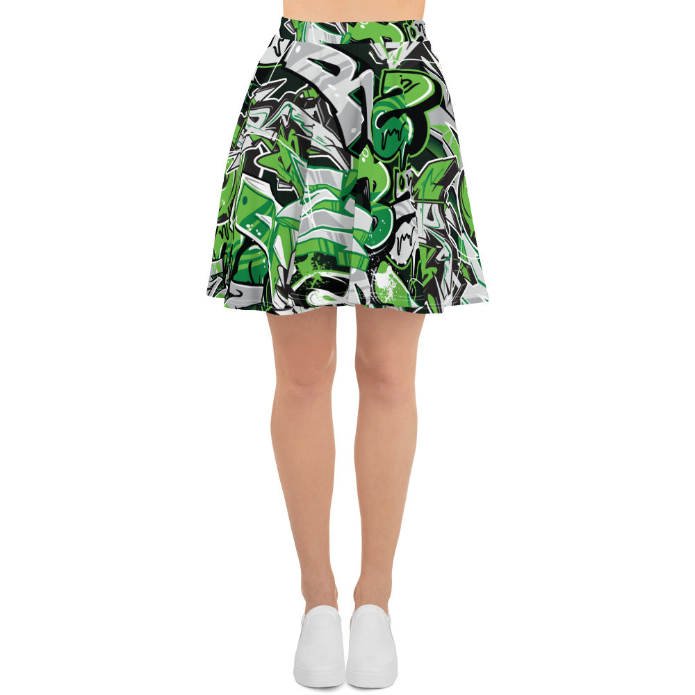 Green Graffiti Art Skirt