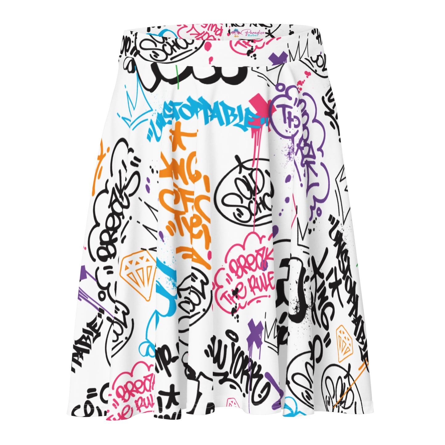 White Graffiti Art Skirt