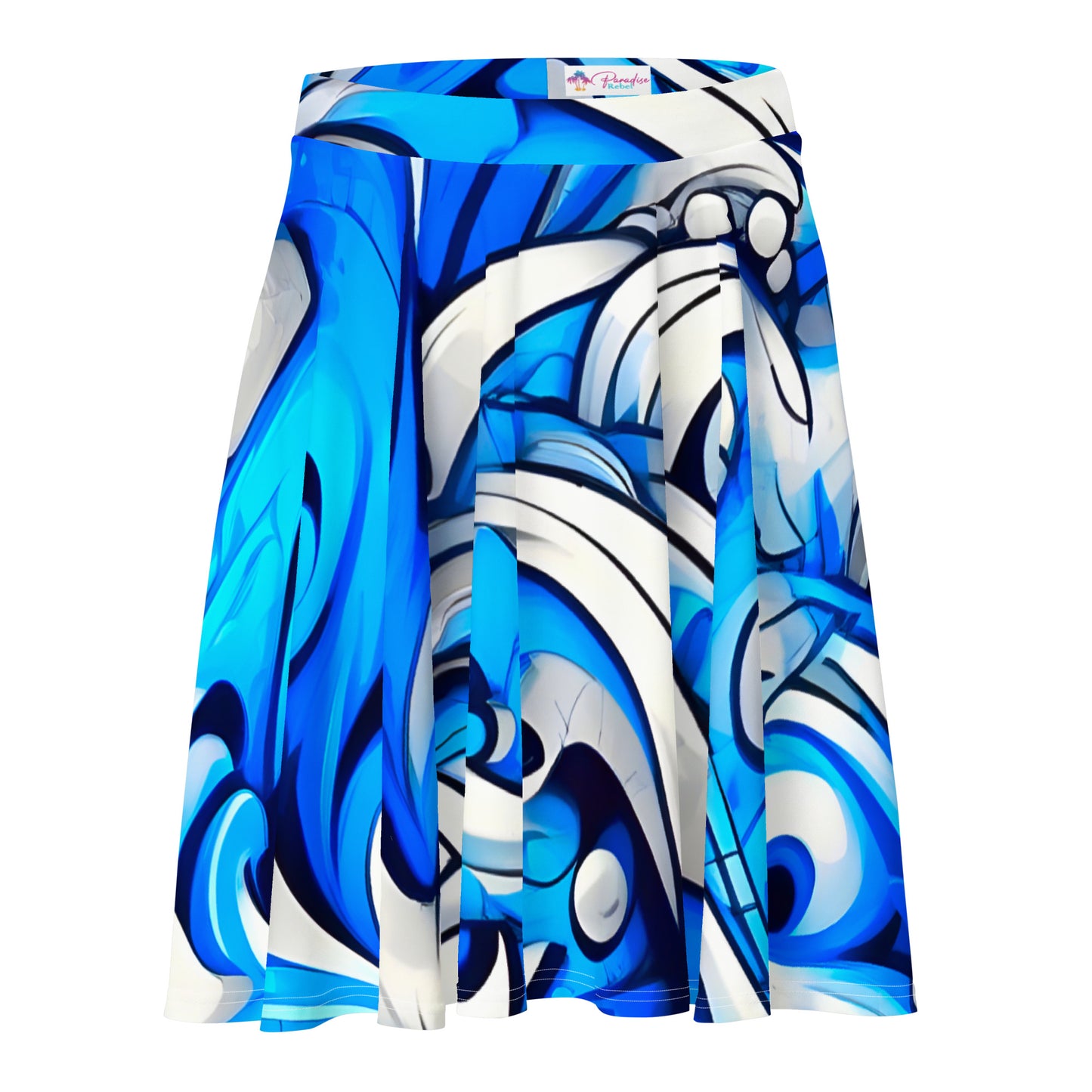 Blue Graffiti Art Skirt