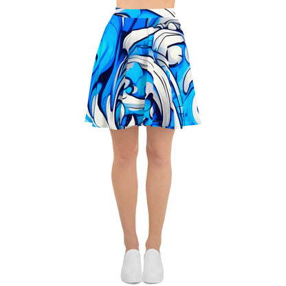 Blue Graffiti Art Skirt