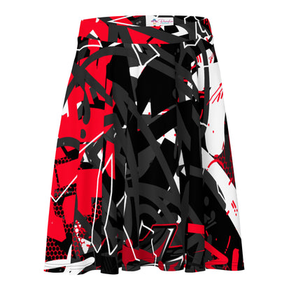 Black and Red Graffiti Art Skirt