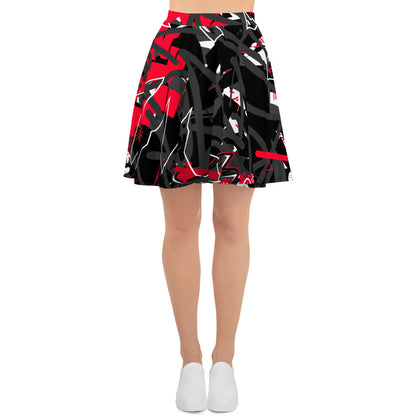 Black and Red Graffiti Art Skirt