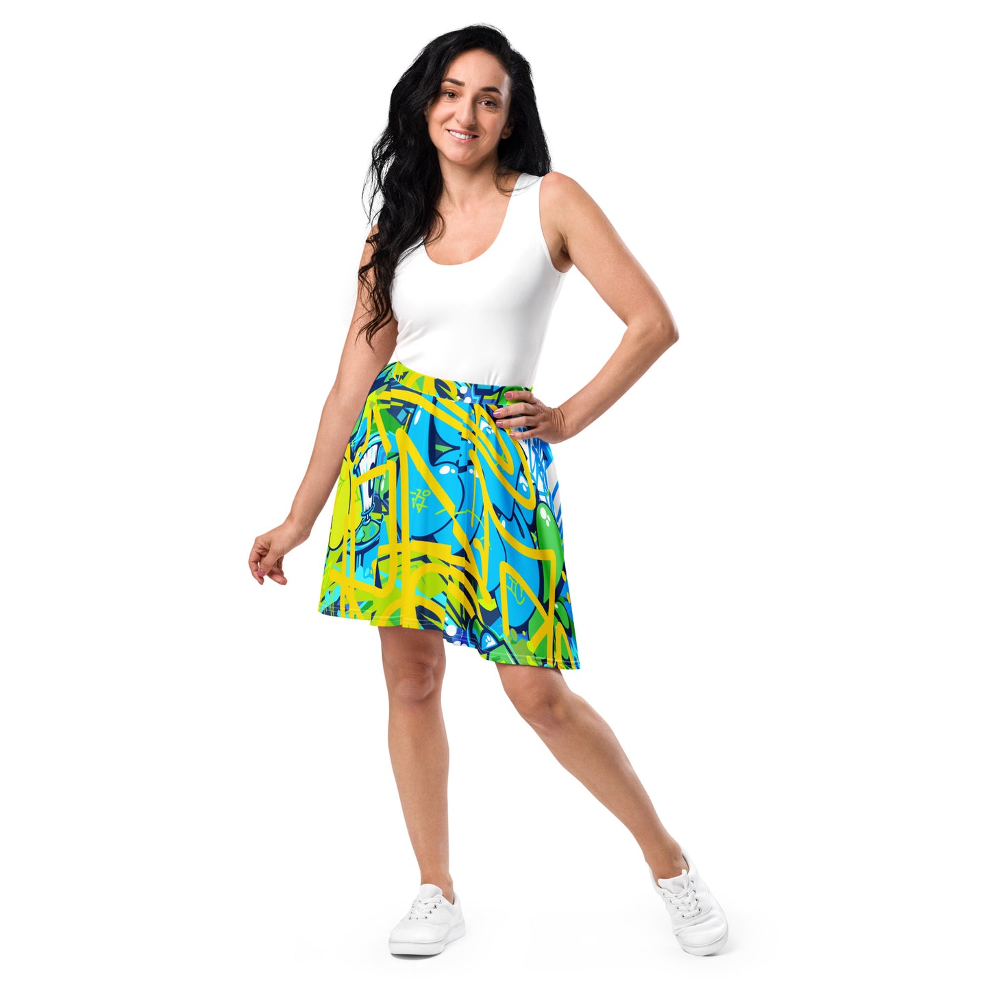 Bright Graffiti Art Skirt