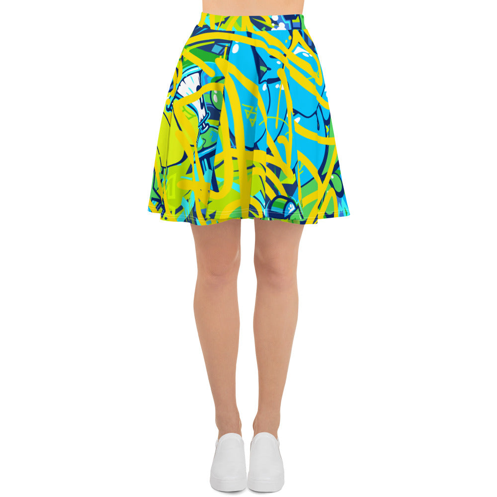 Bright Graffiti Art Skirt