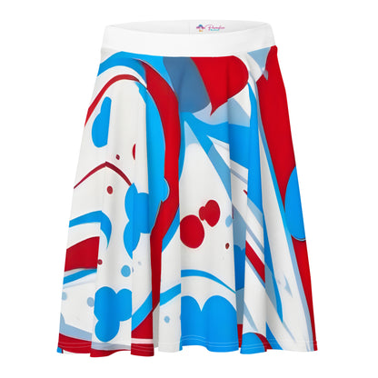 Cute Red and Blue Graffiti Skirt