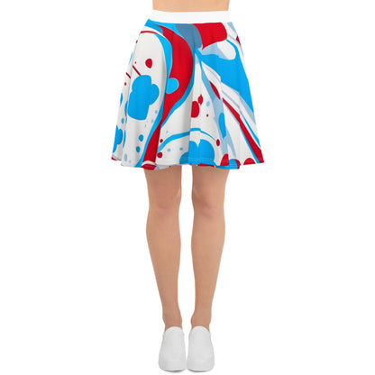 Cute Red and Blue Graffiti Skirt